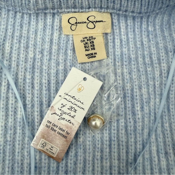 Women’s Jessica Simpson Faux Pearl Button Up Cardigan Knit Sweater Size XS - Picture 11 of 15